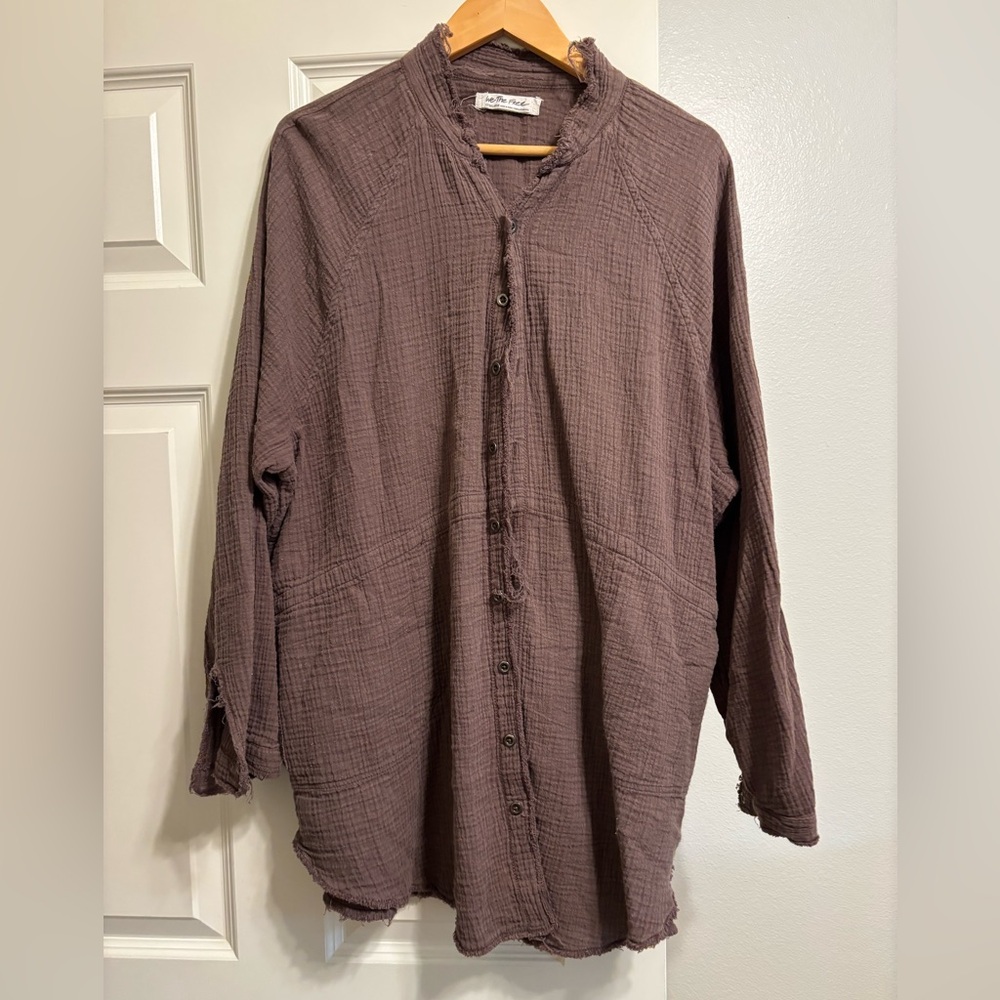 Free People We The Free Brown Distressed Tunic
